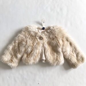 Babygap NWT faux fur shrug jacket 12-24 months